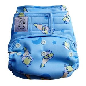 Cloth Diaper One Size Aplix - BaaBaaSheepz Blue