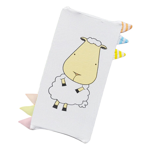 Bed-Time Buddy™ Case Front & Back Sheepz White with Color & Stripe tag - Small
