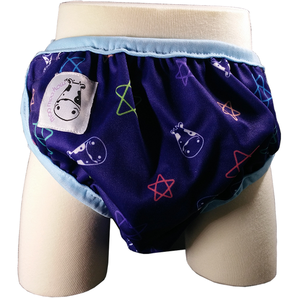 One Size Swim Diaper Color Star with Blue Border