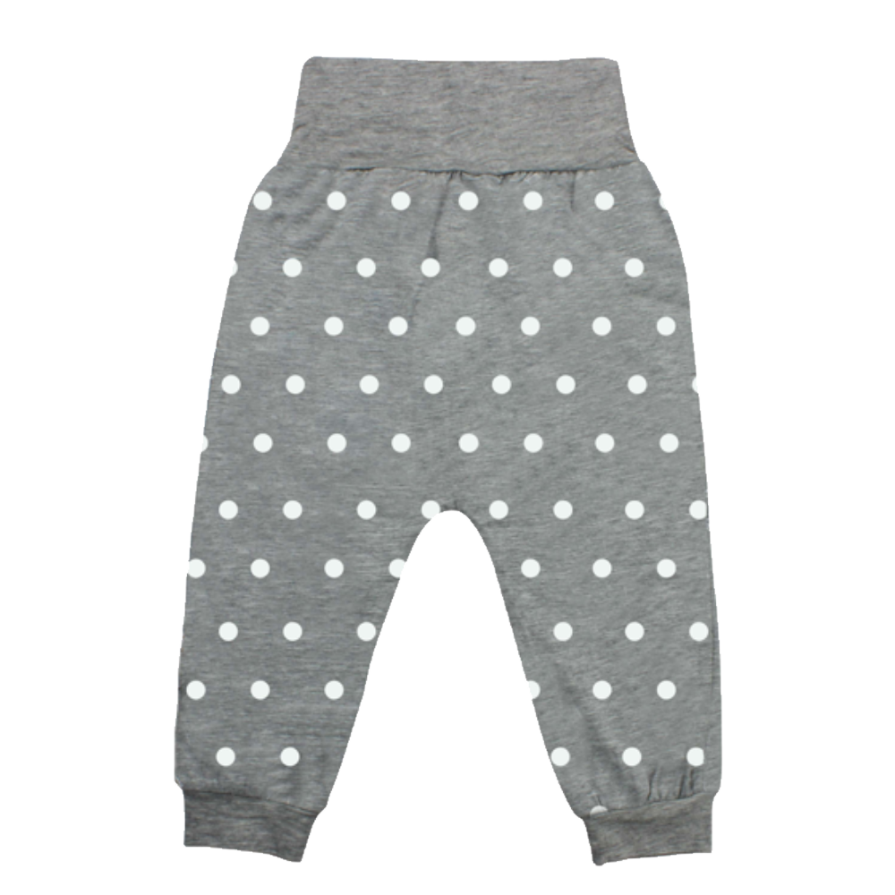 Long Pant foldable waist Grey Polka Dot