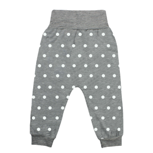 Long Pant foldable waist Grey Polka Dot