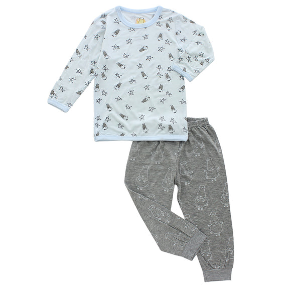 Pyjamas Set Small Star & Sheepz Blue + Big Sheepz Grey