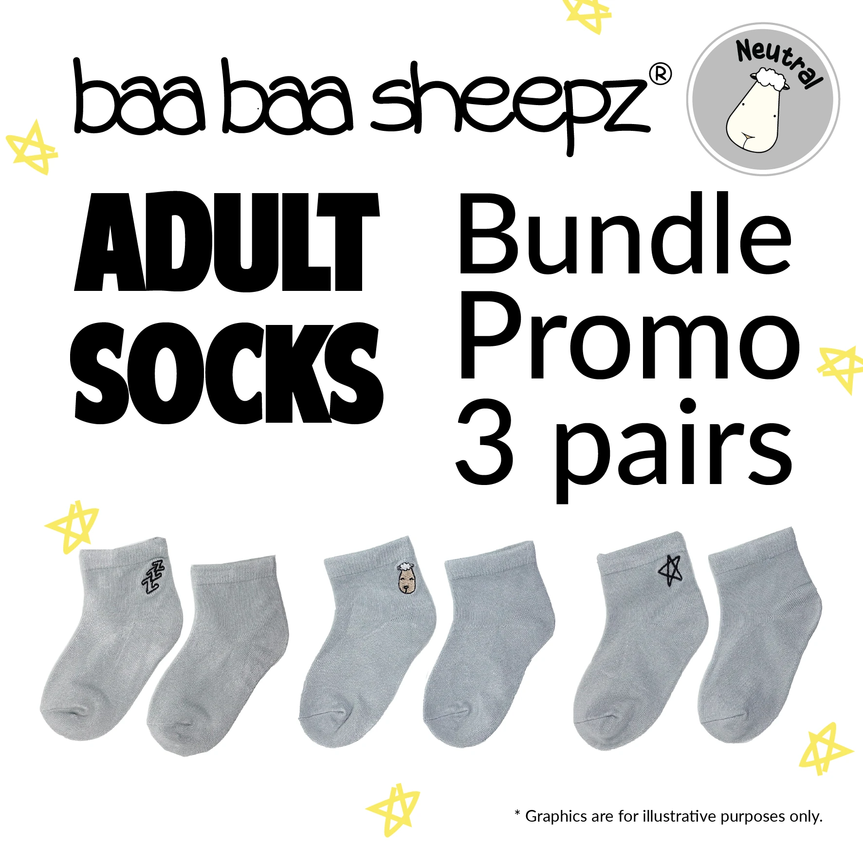 Adult Socks Bundle Promo 3 pairs